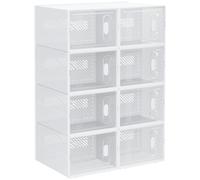 HOMCOM 8PCS Stackable Clear Plastic Shoe Storage Box for UK/EU Size 8.5/43