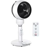 HOMCOM 9 inches Oscillating Air Circulator Fan 9 Setting Height Adjustable in Black HOMCOM Black