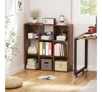 HOMCOM 9 Cube Storage Cupboard Bookcase Bookshelf Home Office, Rustic Brown, Brown