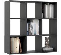 HOMCOM 9 Cube Storage Unit Cabinet Bookcase Display Shelves - Black | TJ Hughes