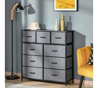HOMCOM 9 Drawers Storage Chest Dresser Organizer Unit w/ Foldable Bin