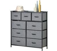 Homcom 9 Drawers Storage Chest Dresser Storage Organizer Unit In Black Black