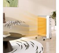 HOMCOM 2kW Nine Fin Oil-Filled Radiator White, none