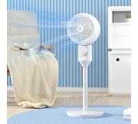 HOMCOM 9 Inch Air Circulator Fan 70 Degree Oscillation Carry Handle White