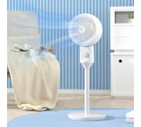 HOMCOM 9 Inch Air Circulator Fan 70? Oscillation Carry Handle Black White, White