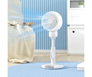 HOMCOM 9 Inch Height Adjustable Air Circulator Fan with 9 Setting - White - 28cmx28cmx70cm