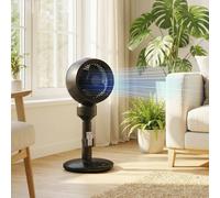 HOMCOM 9" Air Circulator Fan with 3 Speed 3 Mode, 70° Oscillation 90° Vertical Tilt, Pedestal Cooling Fan with Remote Control for Living Room, Bedroom, Office, Black