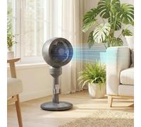 HOMCOM 9" Pedestal Cooling Fan with Adjustable Speed and Mode - Air Circulator Fan - ABS, PP, Steel - Grey