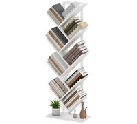Homcom 9-Tier Tree Bookshelf With Steel Frame For Living Room, White White