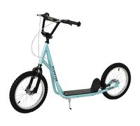 HOMCOM Teen Kids Stunt Scooter Kick Scooter Adjustable Ride On 16 Inch Rubber Tyres in Blue HOMCOM Blue