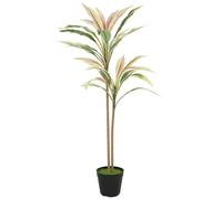 HOMCOM 90 cm Artificial Cordyline Tree in Moss Effect Pot, Realistic PEVA Faux Plant, Yellow
