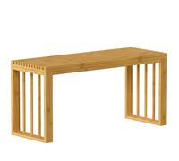 HOMCOM 90 cm Bamboo Shoe Bench Backless Hallway Bench Seat, Wood Indoor Decor for Entryway, Natural