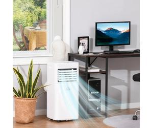 Homcom 9000 Btu Portable Air Conditioner 4 Modes Led Display Timer, White
