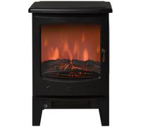 HOMCOM 1800W Tempered Glass Electric Fireplace Heater Black