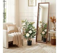 Homcom 90Cm Artificial Rose Tree With 344 Silk Leaves And 17 Flowers, White White One Size