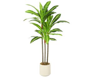 HOMCOM 90cm Lifelike Fake Tree, Artificial Dracaena Tree with Bendable Trunks, Green