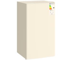 HOMCOM 91 Litre Freestanding Under Counter Fridge Freezer, Small Fridge with Chiller Box, Adjustable Thermostat, 47.5cm Wide, Beige