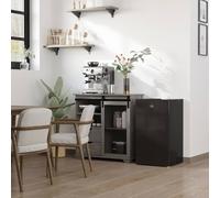 HOMCOM 800-129V70Bk 91L Freestanding Under Counter Fridge - Black, Black