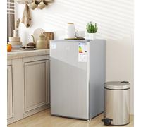 91L Freestanding Under Counter Fridge with Lock Grey HOMCOM Silver One Size