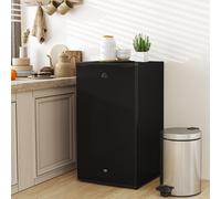 HOMCOM 91L Freestanding Under Counter Fridge with Lock Black, Black