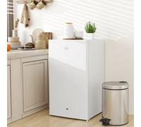 HOMCOM 91L Freestanding Under Counter Fridge with Lock White, White
