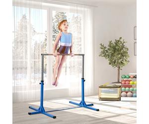 Homcom 92-150Hcm Adjustable Kids Gymnastics Bar W/ Steel Frame, Blue