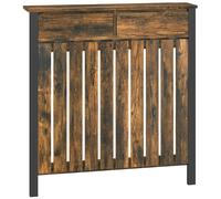 HOMCOM 93 x 88.5cm Rustic-Look Radiator Cover - Brown/Black Aosom UK
