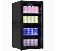 HOMCOM 93L Drinks Fridge, 115 Can Under Counter