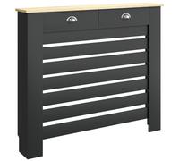 HOMCOM 95.5H x 111Wcm Radiator Cover, with Drawer - Black