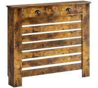 HOMCOM 95.5H x 111Wcm Radiator Cover, with Drawer - Rustic Brown