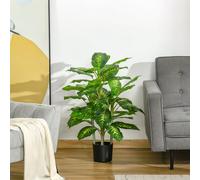 HOMCOM 95cm Artificial Evergreen Tree Fake Plant in Pot Indoor Decor in Green HOMCOM Green