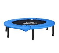 HOMCOM 96cm Mini Fitness Trampoline Home Gym Yoga Exercise Rebounder Indoor Outdoor Jumper with Safety Pad, Support Up to 100 KG, Blue and Black Blue