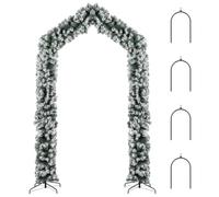 HOMCOM 9ft Flocked Snow Christmas Tree Arch Single Arch Doorway Decor Green | Artificial Christmas Tree with 1400 Branch Tips and Steel Stand for Indoor Entryway Home Decor