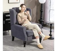 HOMCOM Accent Armchair Home Furniture Retro Tufted Club Fabric Charcoal Grey in Dark Grey HOMCOM Dark Grey