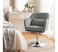 HOMCOM Accent Chair Accent Chair Fabric Fixed Armrest Height-Adjustable Seat Grey 120 kg 833-757V75GY 570 x 600 x 910 mm