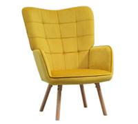 HOMCOM Accent Chair Fabric Yellow 120 kg 68 x 71 x 101 mm