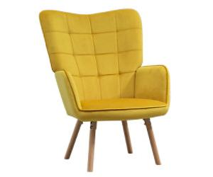 HOMCOM Accent Chair Fabric Yellow 120 kg 68 x 71 x 101 mm