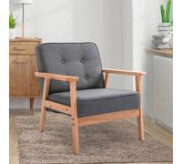 Homcom Accent Chair Pu Leather Armchair With Armrests For Living Room In Grey Grey