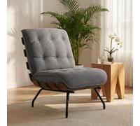 Homcom Accent Chair, Reading Chair With Spring Cushion, Dark Grey