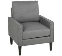 Homcom Removable Pillow Linen Accent Chair, Dark Grey Dark Grey