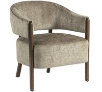 Homcom Accent Chair, Upholstered Armchair With Solid Wood Legs, Light Brown