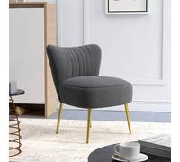 Homcom Accent Chair Wingback Armless Chair For Bedroom Grey Grey One Size
