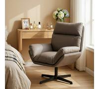 HOMCOM Accent Chair with 360 Swivel - Dark Brown