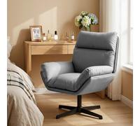 Homcom Accent Chair With 360° Swivel In Dark Grey Dark Grey