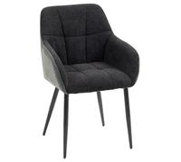 HOMCOM Accent Chair with Foot Pads, Upholstered Armchair with Chenille Fabric Front and PU Back for Living Room Bedroom, Black Aosom UK