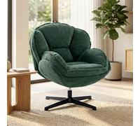 HOMCOM Accent Chair with 360° Swivel for Living Room in Green | Size: Armchair HOMCOM Green Armchair