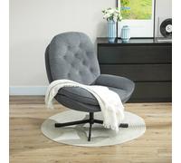 HOMCOM Accent Chair with Water-Repellent Chenille Fabric - Grey - Polyester