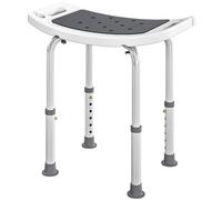 HOMCOM Adjust Aluminium Bath Stool Shower Non-Slip w/ Shower Hole in Grey HOMCOM Grey