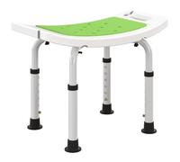 HOMCOM Adjust Aluminium Bath Stool Spa Chair Non-Slip w/ Shower Hole - Green