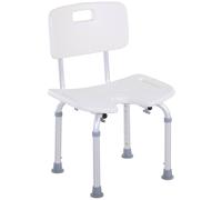 Homcom Adjustable Aluminum Bath Stool Spa Shower Chair In White White